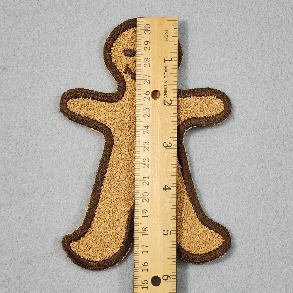 Christmas Patch Appliques Gingerbread Men x2 Santa & Reindeer 3pcs Embellishment